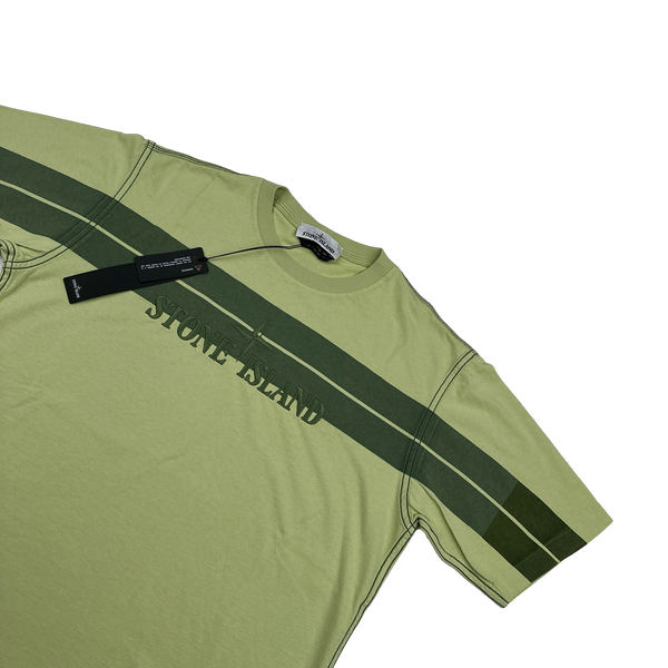 Stone Island 2022 Green Graphic Spellout T Shirt - Small