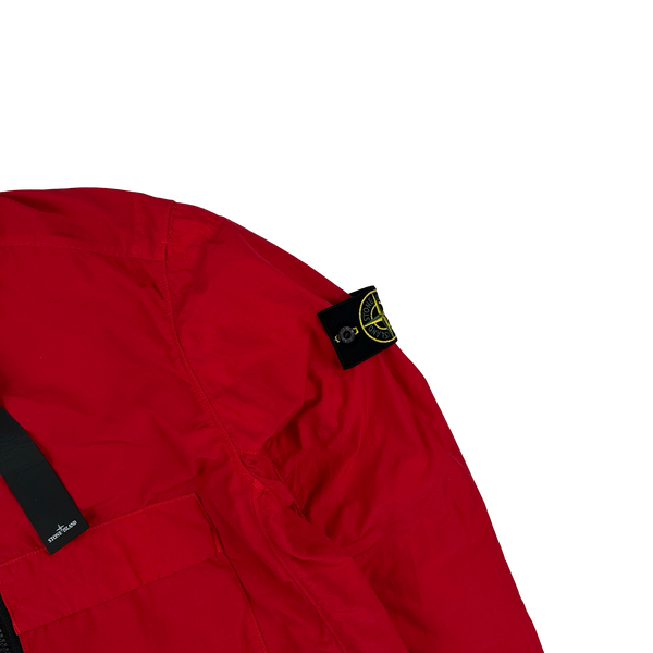 Stone Island 2022 Red Naslan Light Zipped Overshirt - Medium
