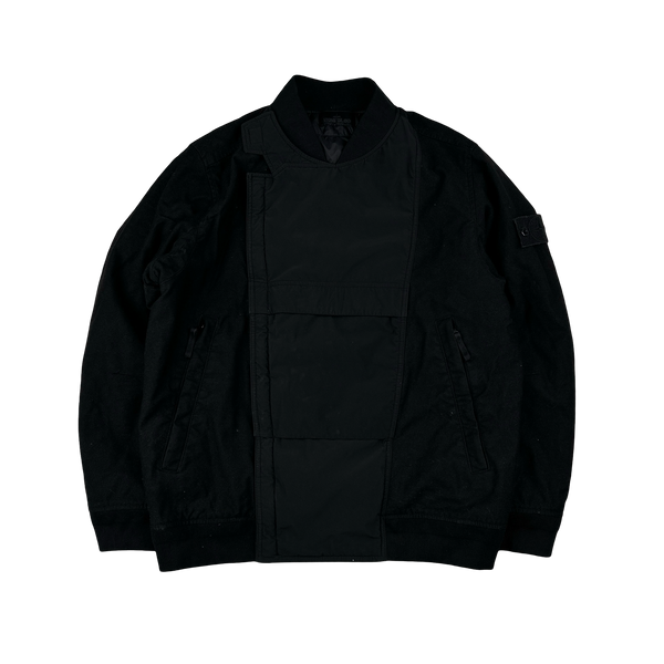 Stone Island 2019 Black Diagonal Wool Down Ghost Piece Jacket - XL