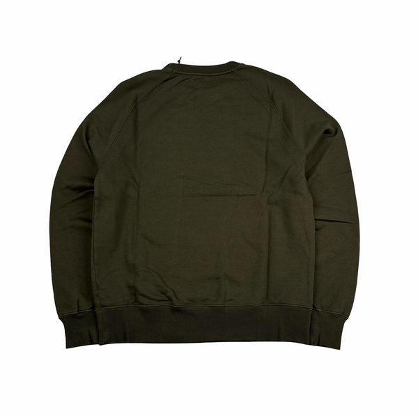 CP Company 00s Khaki Cotton Garment Dyed Crewneck Jumper - Large