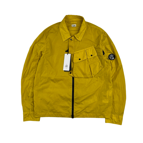 CP Company Yellow Chrome Nylon Zipped Overshirt - Medium