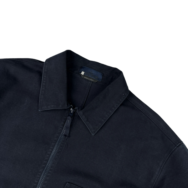 Stone Island 2023 Navy Cotton Ghost Zipped Overshirt - XXL