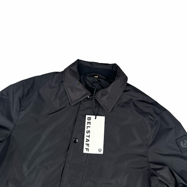 Belstaff Black Zipped Long Collared Jacket - Medium