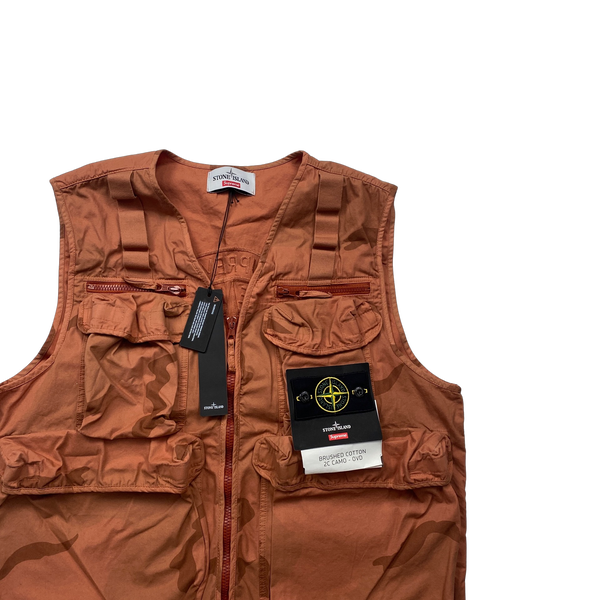 Stone Island Supreme Brushed Cotton 2C Camo OVD Vest Medium