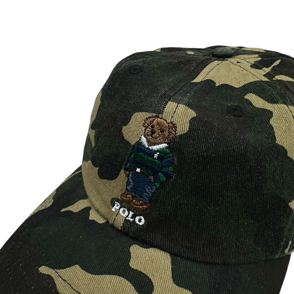 Ralph Lauren Camo Teddy Canvas Polo Embroidered Cap