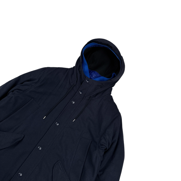 CP Company Navy Nycra Dual Layer Quilted Liner Parka Jacket - Large