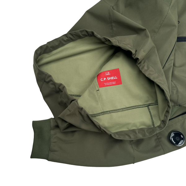CP Company Khaki Green Soft Shell Smock Pullover Jacket - Large