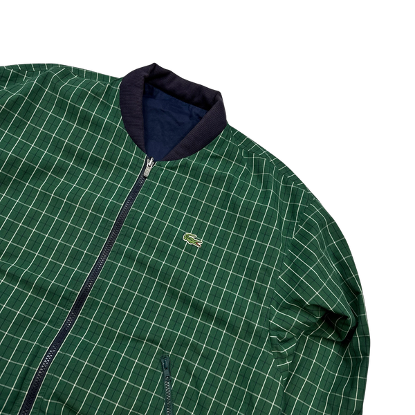 Lacoste Green Checked Reversible Bomber Jacket - 3XL