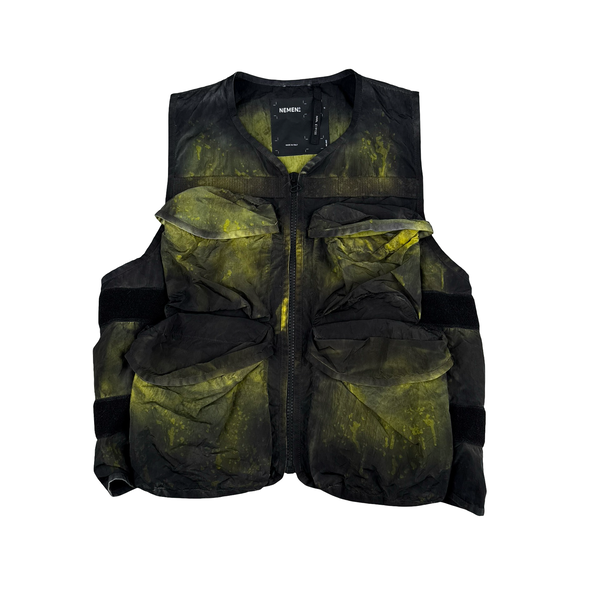 Nemen Tie Dye Adjustable Multi Pocket Nylon Gilet Jacket - Large