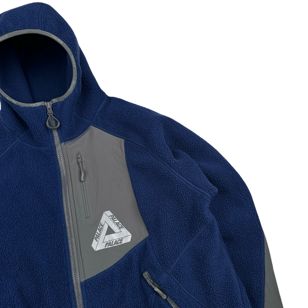 Palace 2022 Blue Therma Hooded Fleece Jacket - XL
