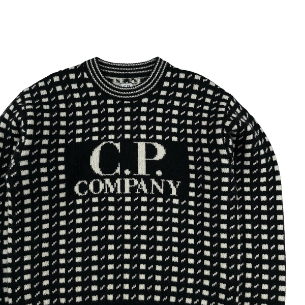 CP Company Black Vintage Style Patterned Knit - Small