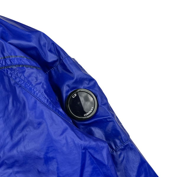 CP Company Blue Garment Dyed Rubber Hooded Jacket - 3XL