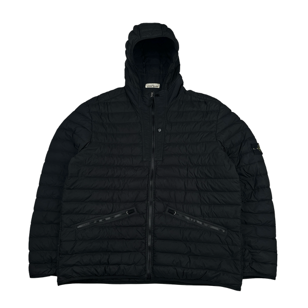Stone Island 2019 Black Loom Woven Down Puffer Jacket - 3XL