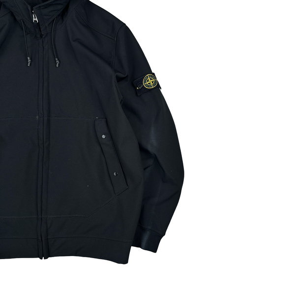 Stone Island 2020 Black Soft Shell Hooded Jacket - XXL