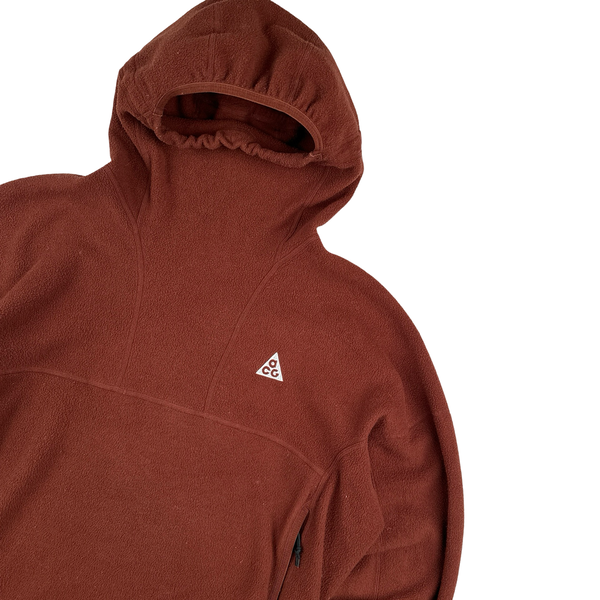 ACG Nike Full Face Hood Pullover Burgundy Fleece Jumper - Medium