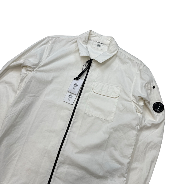 CP Company White Cotton Overshirt - Large