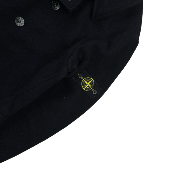 Stone Island Navy Vintage Wool Double Breasted Pea Coat - XL