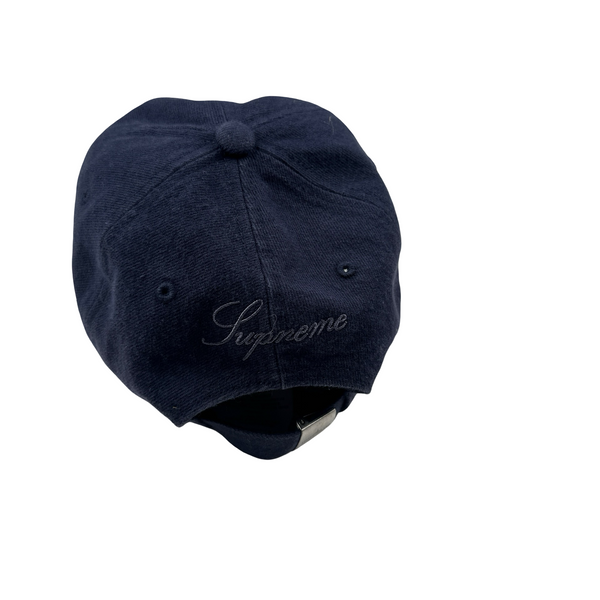 Stone Island X Supreme 2023 Navy Cotton Spellout Cap