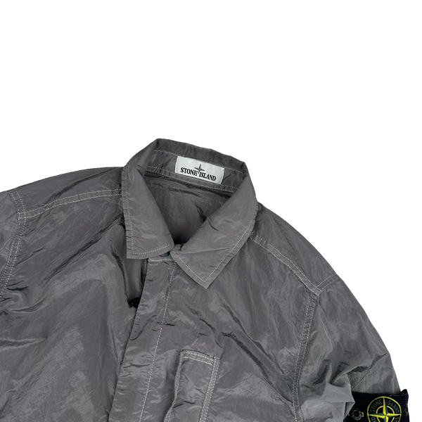 Stone Island 2018 Grey Nylon Metal Shimmer Overshirt - Small