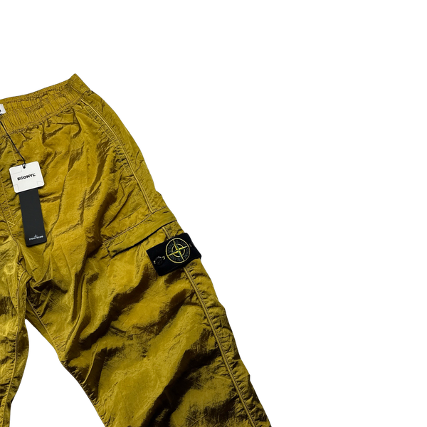 Stone Island 2022 Yellow Econyl Nylon Metal Trousers - 30"