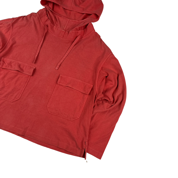 Stone Island Marina Vintage 80's Cotton Pink Spellout Pullover Hoodie - Medium