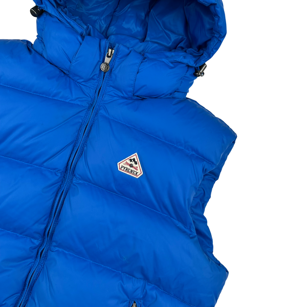 Pyrenex Blue Pure French Down Hooded Puffer Gilet Jacket - Large