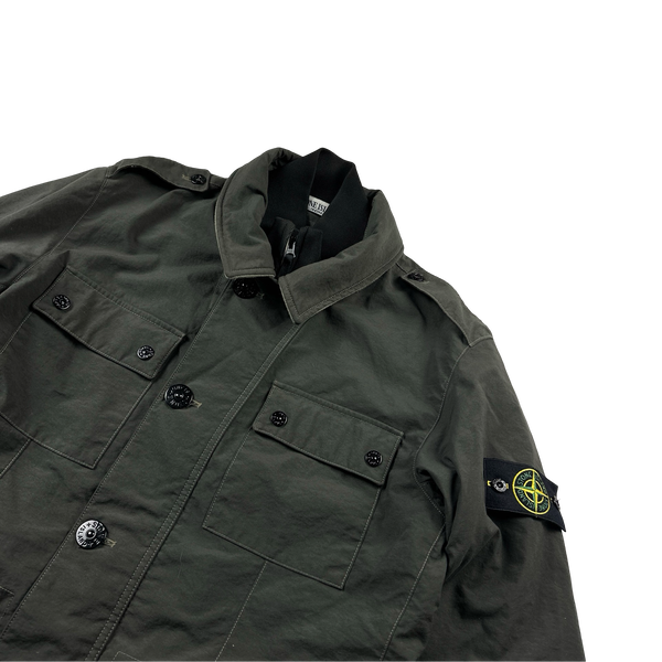 Stone Island Green Reps Nylon R Military Jacket - Large