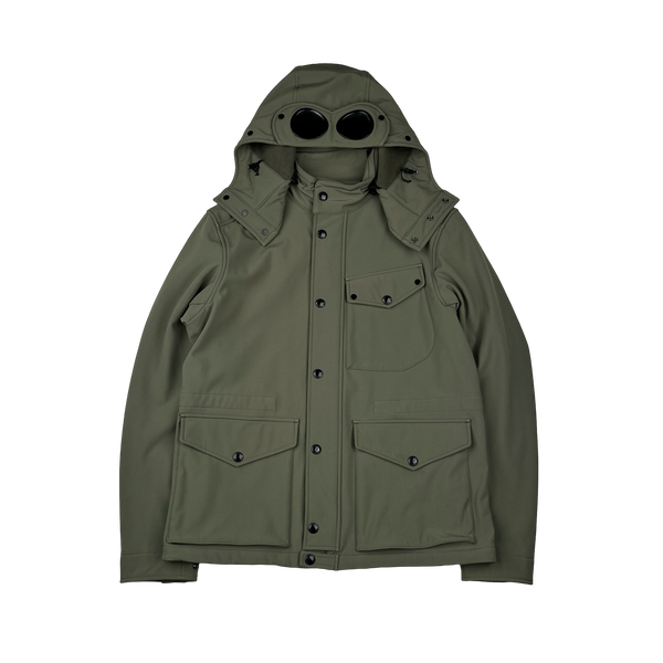 CP Company Khaki Goggle Soft Shell Field Jacket - Large