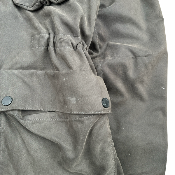 Cp Company Archive 2002 Brown Vulcanised Rubber Hood Lined Goggle Jacket - XXL
