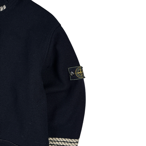 Stone Island 1988 Spellout Black Montgomery Duffle Coat - Large