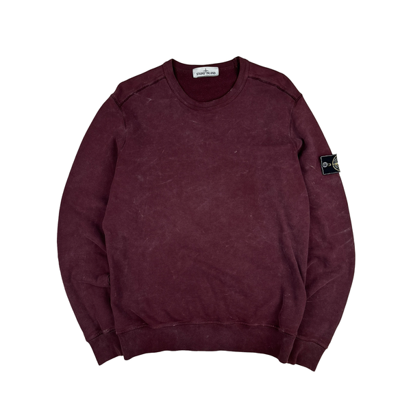 Stone Island 2018 Maroon Frost Crewneck Sweatshirt - Large