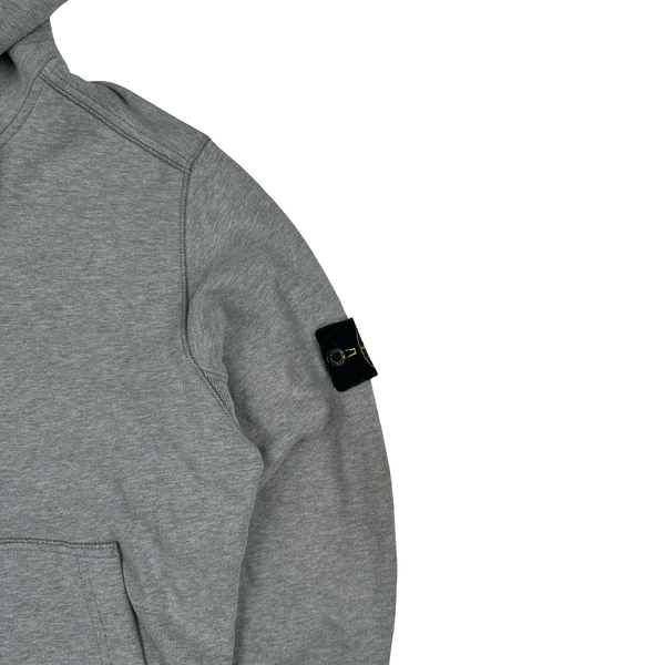 Stone Island Grey Cotton Pullover Hoodie - Medium