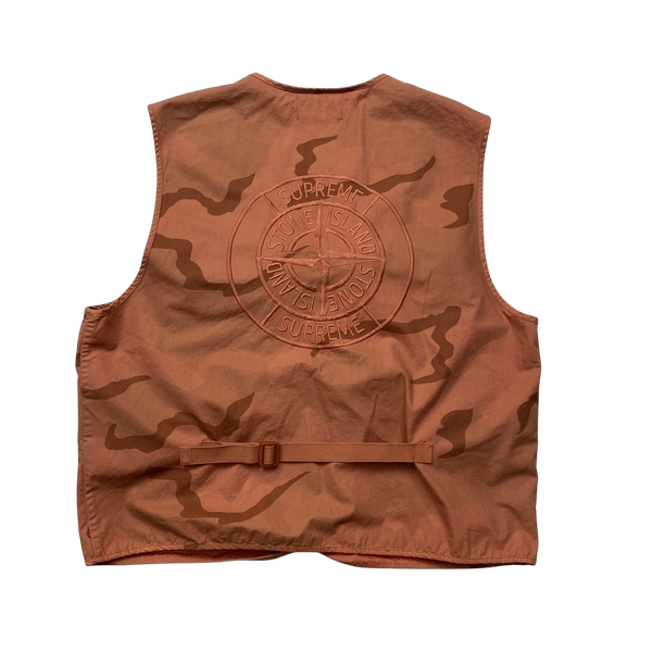 Stone Island x Supreme Brushed Cotton 2C Camo OVD Vest - Large
