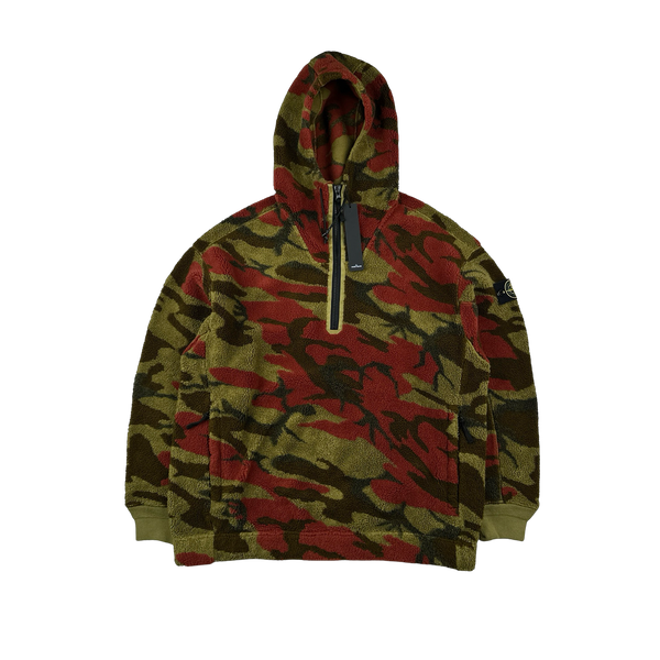 Stone Island 2022 Heritage Camo Teddy Fleece Pullover Hoodie  - XXL