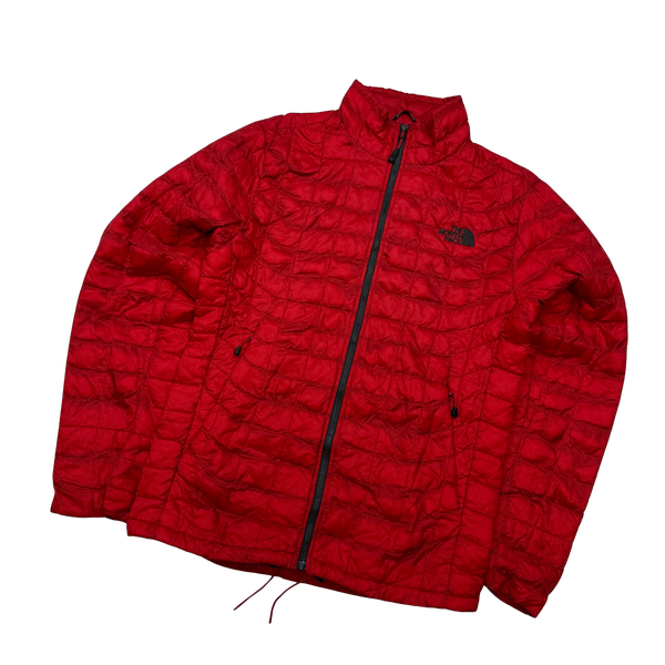 North Face Red Down Padded Lightweight Puffer Jacket - Small