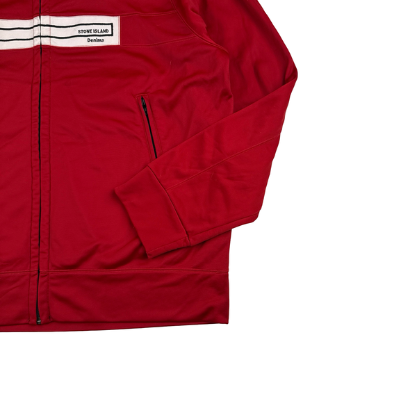 Stone Island 2003 Vintage Denims Red Nylon Track Top - XXL