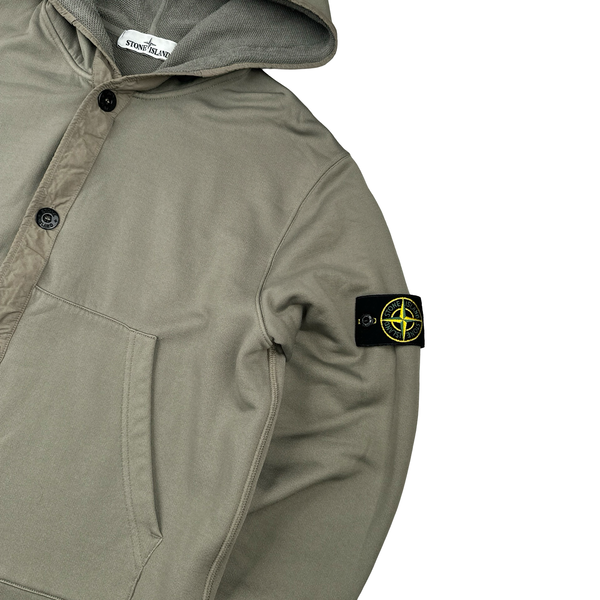 Stone Island 2019 Light Khaki Thick Cotton Buttoned Jumper - Medium