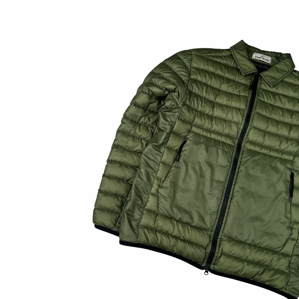 Stone Island 2022 Bio Based Ripstop Nylon Down Green Jacket - Medium