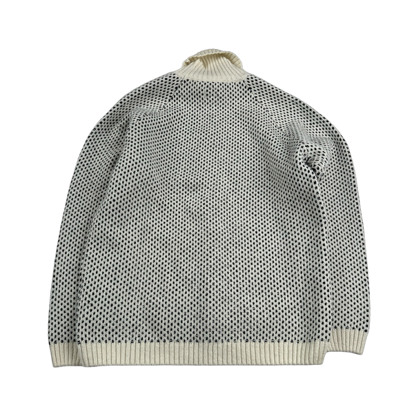 CP Company Vintage Style Patterned Roll Neck Wool Knit - XL