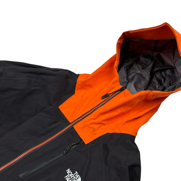 North Face Orange Gore Tex Colour Block Hooded Jacket - Small
