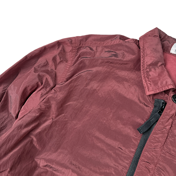 Stone Island 2017 Maroon Nylon Metal Shimmer Overshirt - Medium