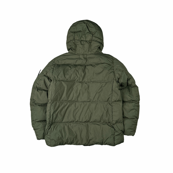 Stone Island 2024 Green Crinkle R-NY Down Puffer Jacket - Small