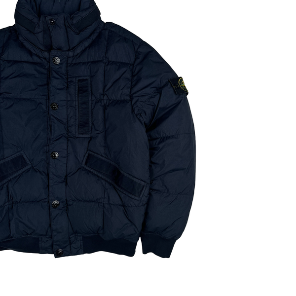 Stone Island 2019 Navy Garment Dyed Crinkle Reps Puffer Jacket - Medium