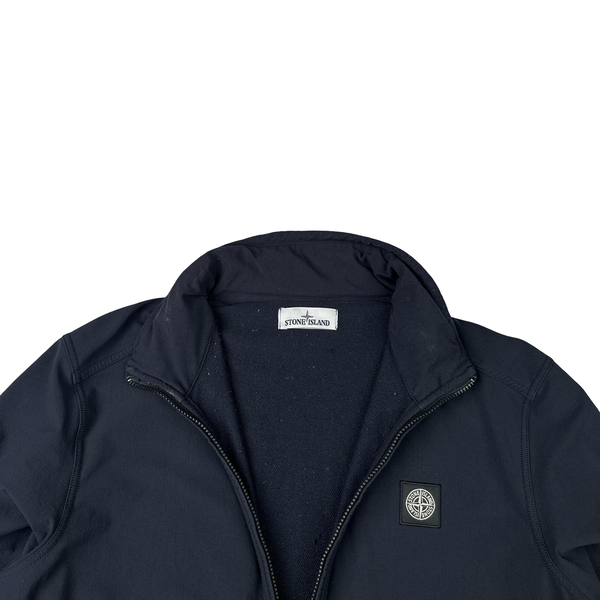 Stone Island 2014 Navy Soft Shell Compass Patch Zipped Bomber Jacket - XXL