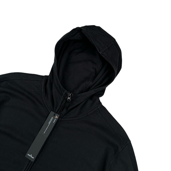 Stone Island 2022 40th Anni Black Cotton Zipped Hoodie - XL