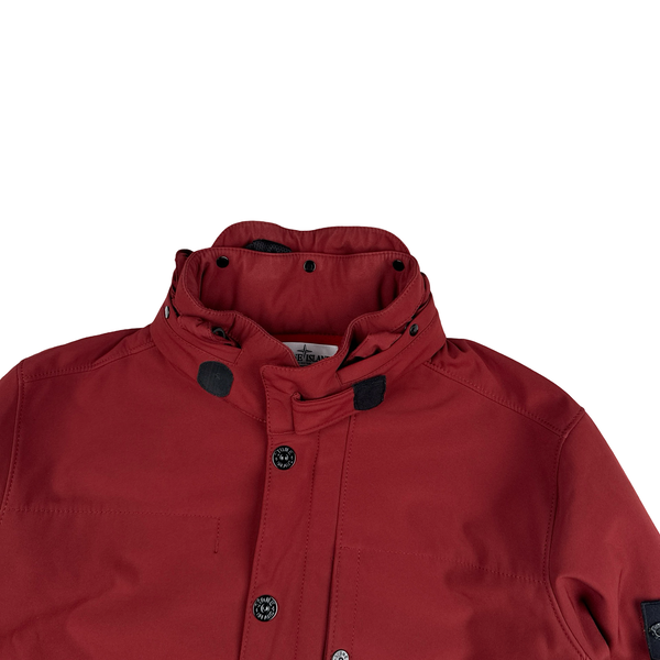 Stone Island 2012 Maroon Fleece Lined Soft Shell Jacket - XL