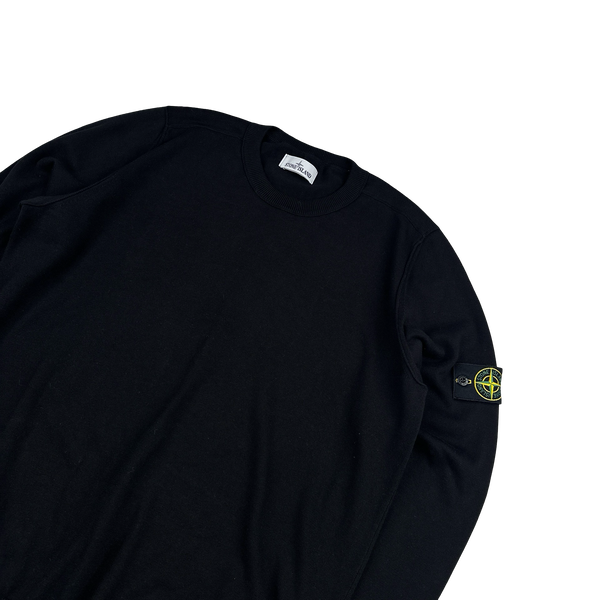 Stone Island 2022 Black Pullover Soft Knit Jumper - XXL