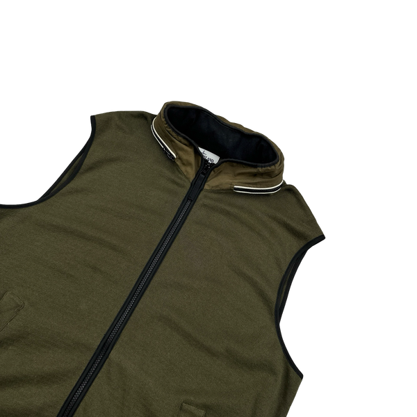 Stone Island 2013 Khaki Cotton Foldout Hood Gilet - 3XL