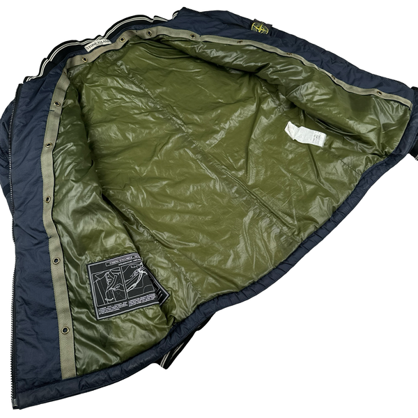 Stone Island Navy Nylon Padded Bomber Jacket - Medium