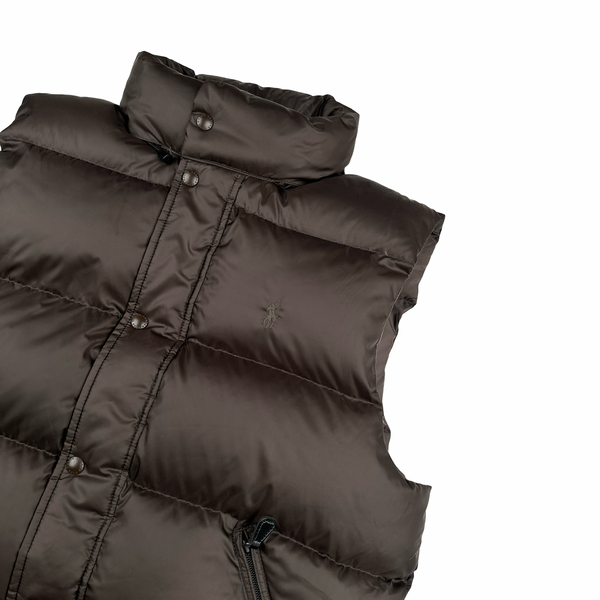 Ralph Lauren Brown Down Puffer Gilet - Medium